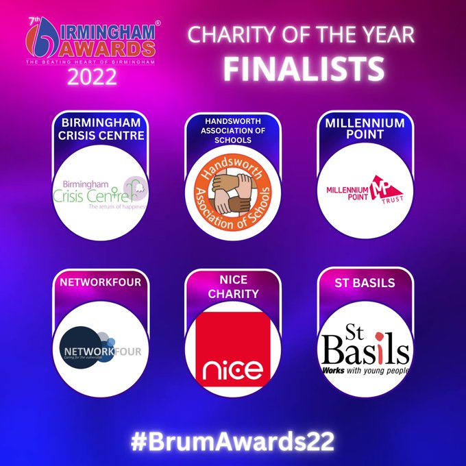 image for the story called We are Finalists for Charity of the Year at the upcoming Birmingham Awards 2022